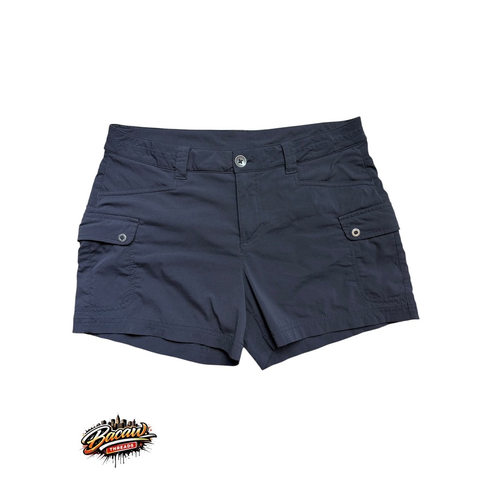 Eddie Bauer Travex Shorts Women's 8 Black Cargo Hiking Outdoor 21751067